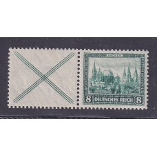 ALEMANIA 1930 PAREJA DE ESTAMPILLAS SE-TENANT ZUSAMMENDRUCKE NUEVAS CON GOMA DE GRAN CALIDAD MI. W37 RARA 120 EUROS